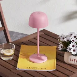 Lindby LED-bordlampe Arietty, rosa, dimbar, IP54| Dekorasjonsbelysning|Kommersiell Utebelysning