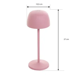 Lindby LED-bordlampe Arietty, rosa, dimbar, IP54| Dekorasjonsbelysning|Kommersiell Utebelysning