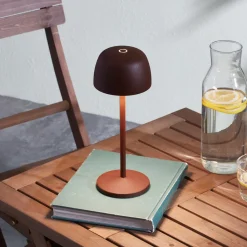 Lindby LED-bordlampe Arietty, brun, dimbar, IP65 New