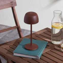 Lindby LED-bordlampe Arietty, brun, dimbar, IP65 New