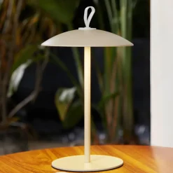 Lindby LED-bordlampe Kanani, beige, dimbar| Terrassebelysning