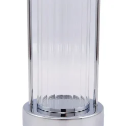 Lindby LED-bordlampe Mareli, krom, metall, Ø 18 cm| Bordlamper