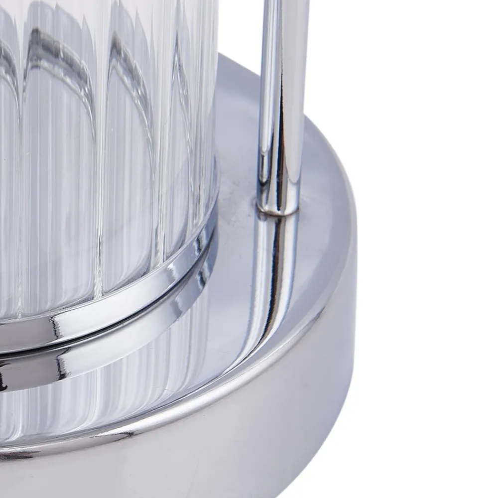 Lindby LED-bordlampe Mareli, krom, metall, Ø 18 cm| Bordlamper