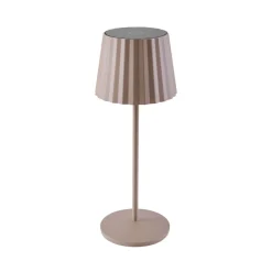 Lindby LED-bordlampe med batteri Esali, beige, metall, IP65 New