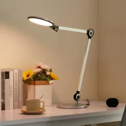 Lindby LED-bordlampe Nyxaris, sølv, metall, CCT, 50 cm| Kontorbelysning|Led-Innendørs