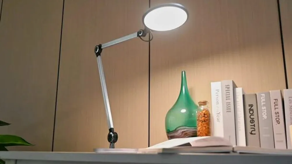 Lindby LED-bordlampe Nyxaris, sølv, metall, CCT, 50 cm| Kontorbelysning|Led-Innendørs