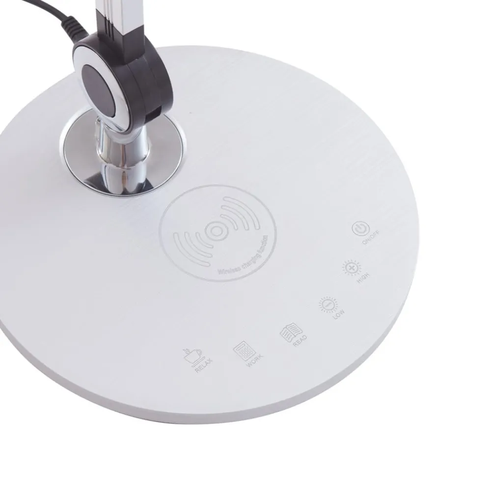 Lindby LED-bordlampe Nyxaris, sølv, metall, CCT, 50 cm| Kontorbelysning|Led-Innendørs