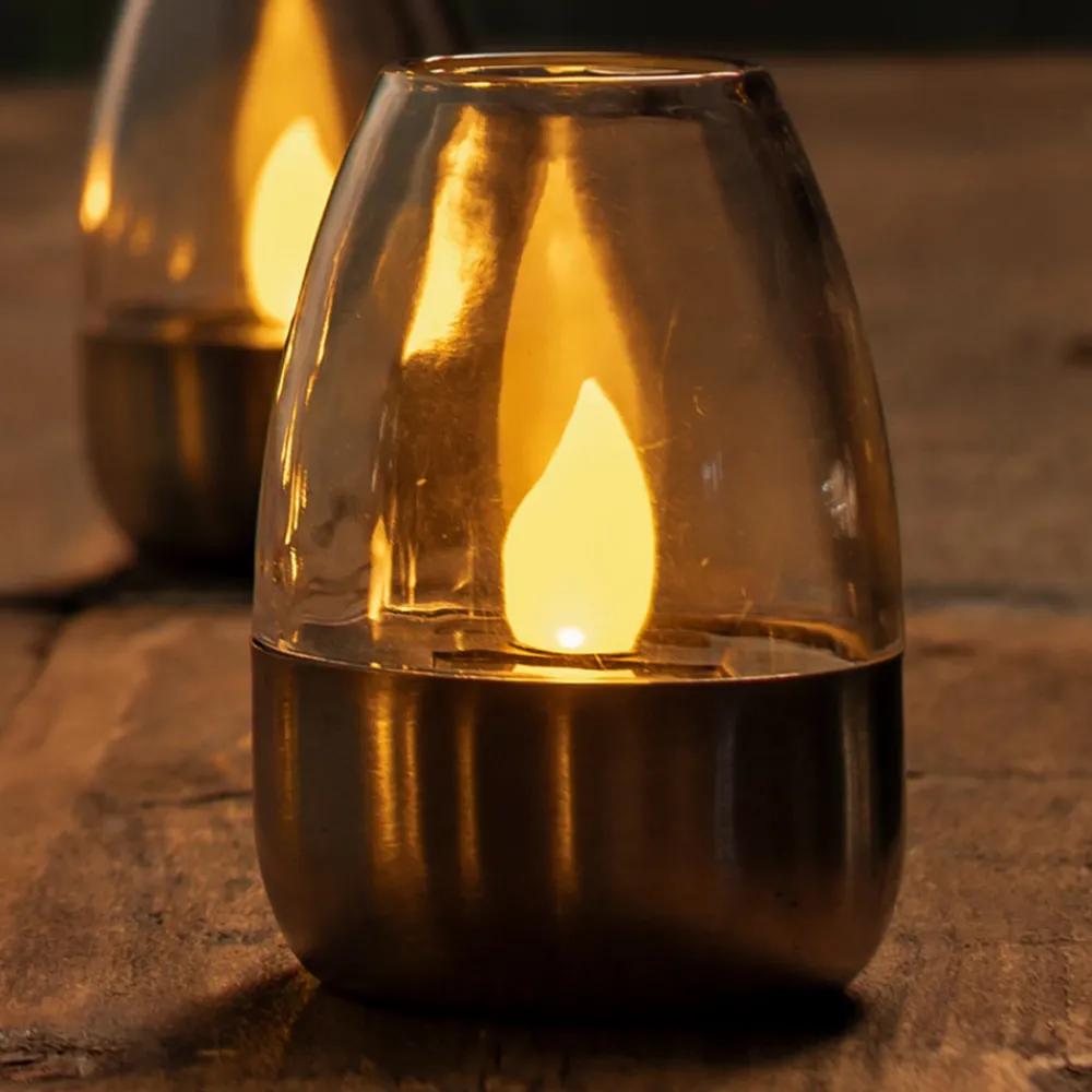 Lindby LED-bordlampe Pedas, sett med 10 stk, grå Online