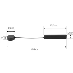 Lindby LED-driver Lumaro, svart, lengde 67,5 cm, 100W Hot
