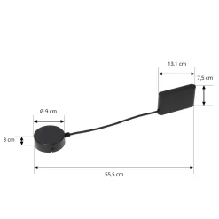 Lindby LED-driver Lumaro, svart, lengde 55,5 cm, 100W Outlet