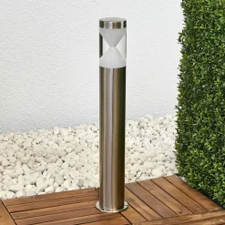 Lindby LED-gatelampe Fabrizio, høyde 56 cm, stål Hot