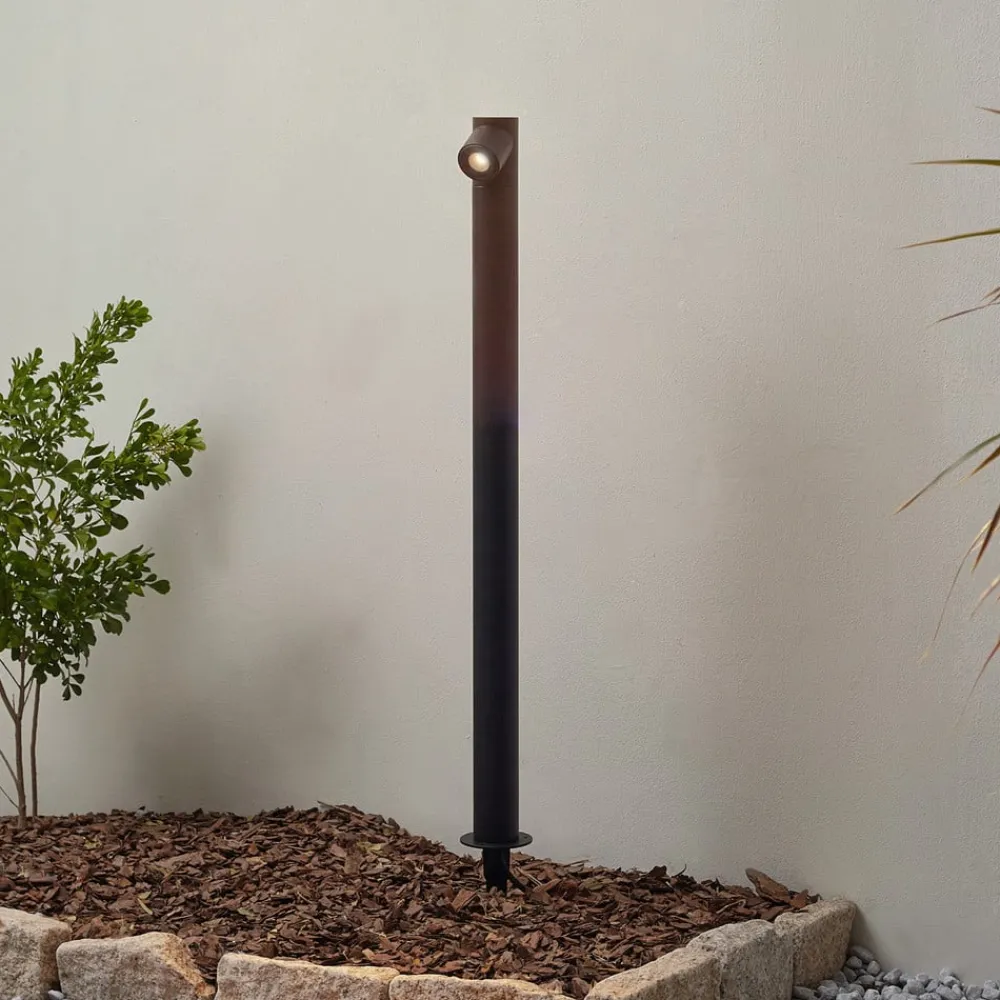 Lindby LED-gatelampe Luzian, høyde 80 cm, svart, jordspyd| Utespotter|Gatebelysning, Pullert Belysning