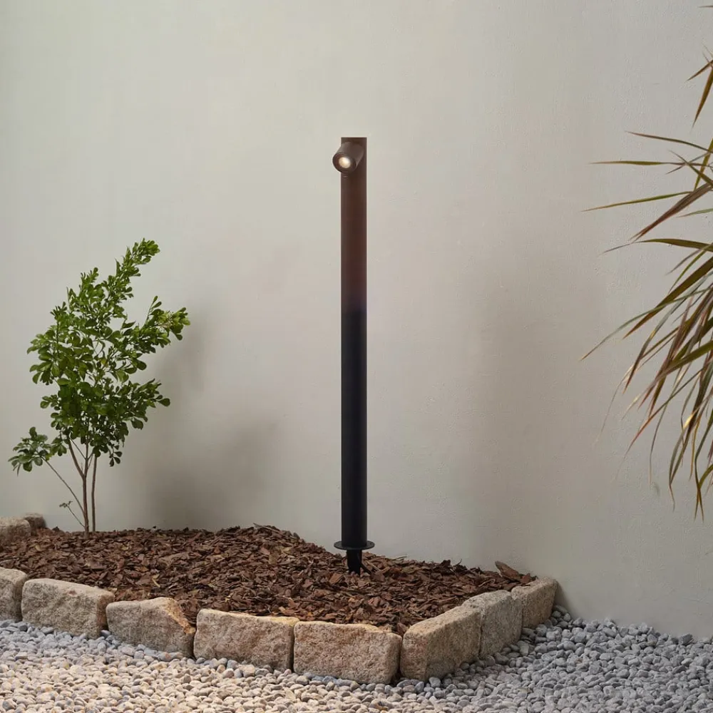 Lindby LED-gatelampe Luzian, høyde 80 cm, svart, jordspyd| Utespotter|Gatebelysning, Pullert Belysning