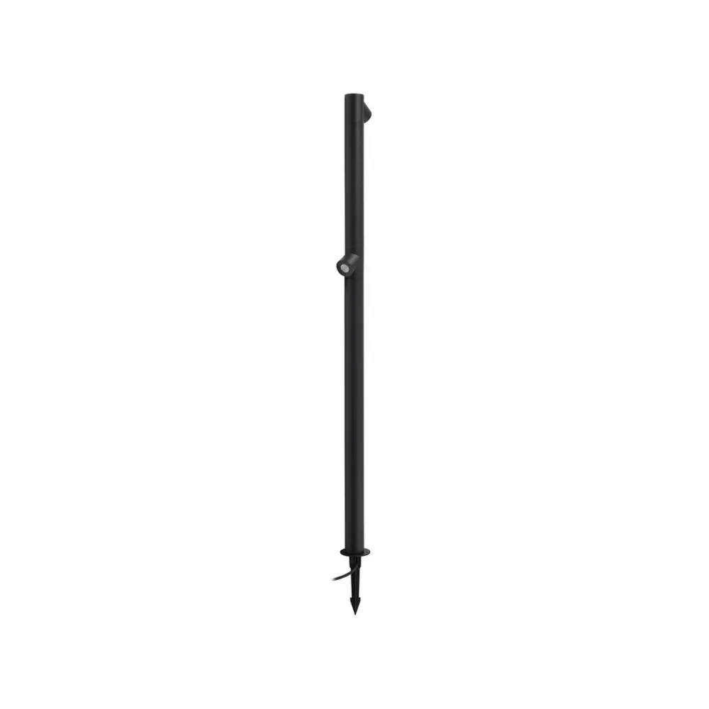 Lindby LED-gatelampe Luzian, høyde 120 cm, svart, jordspyd New