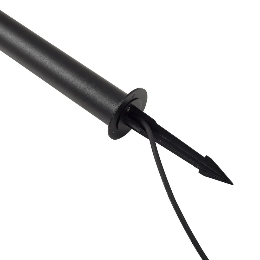 Lindby LED-gatelampe Luzian, høyde 120 cm, svart, jordspyd New