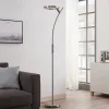 Lindby LED-gulvlampe Darion, grå, metall, dimbar, 180 cm| Led-Innendørs|Gulvlamper