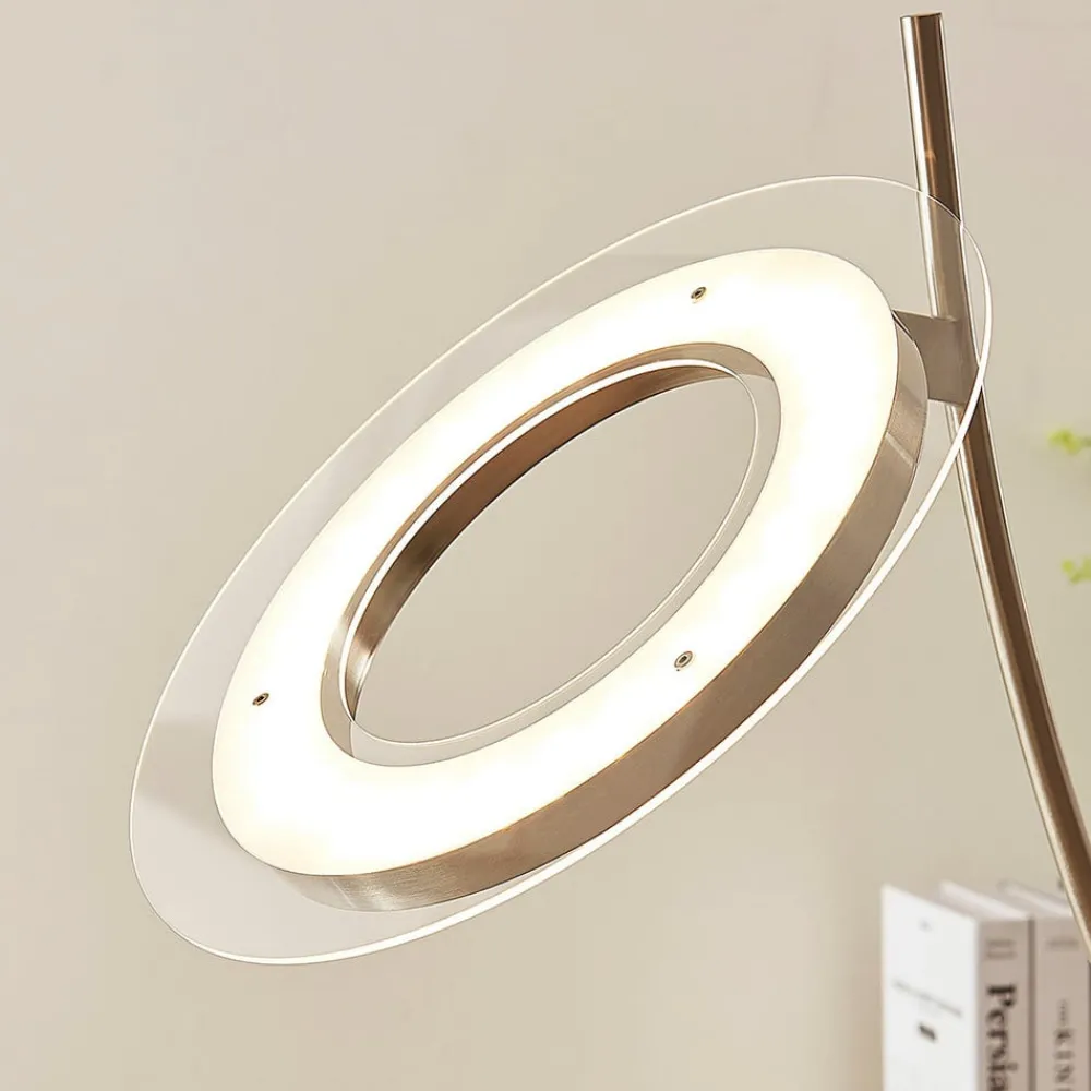 Lindby LED-gulvlampe Darion, grå, metall, dimbar, 180 cm| Led-Innendørs|Gulvlamper