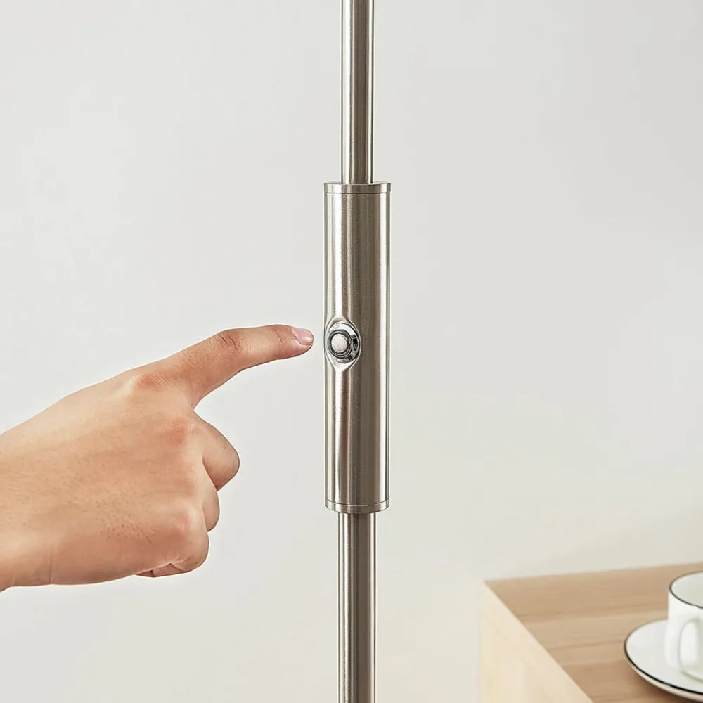 Lindby LED-gulvlampe Darion, grå, metall, dimbar, 180 cm| Led-Innendørs|Gulvlamper