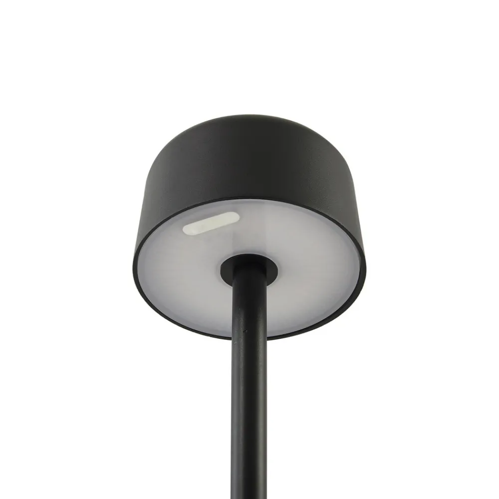 Lindby LED-gulvlampe Isason, svart, aluminium, Ø 11 cm Discount