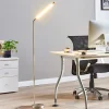 Lindby LED-gulvlampe Jabbo, 163 cm, nikkel, metall| Kontorbelysning|Gulvlamper