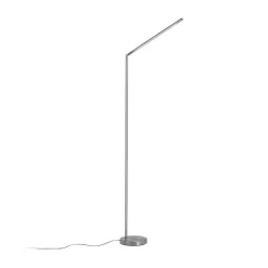 Lindby LED-gulvlampe Jabbo, 163 cm, nikkel, metall| Kontorbelysning|Gulvlamper