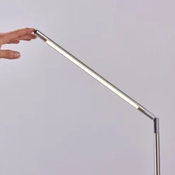 Lindby LED-gulvlampe Jabbo, 163 cm, nikkel, metall| Kontorbelysning|Gulvlamper