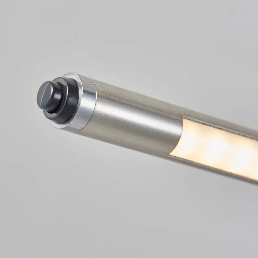 Lindby LED-gulvlampe Jabbo, 163 cm, nikkel, metall| Kontorbelysning|Gulvlamper