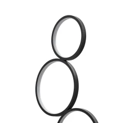 Lindby LED-gulvlampe Jacek, svart, metall, 110 cm, ringer| Led-Innendørs|Gulvlamper