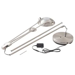 Lindby LED-gulvlampe Josefin, nikkel, leselampe, dimbar| Gulvlamper