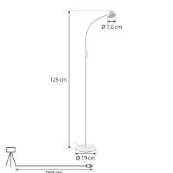 Lindby LED-gulvlampe Maori, hvit, metall, CCT, dimbar| Kontorbelysning|Led-Innendørs