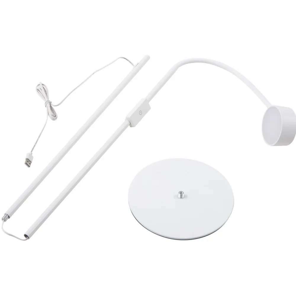 Lindby LED-gulvlampe Maori, hvit, metall, CCT, dimbar| Kontorbelysning|Led-Innendørs