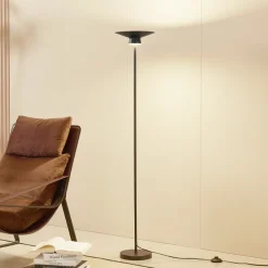 Lindby LED-gulvlampe Norvind, svart, metall, 1 lyskilde| Led-Innendørs|Gulvlamper