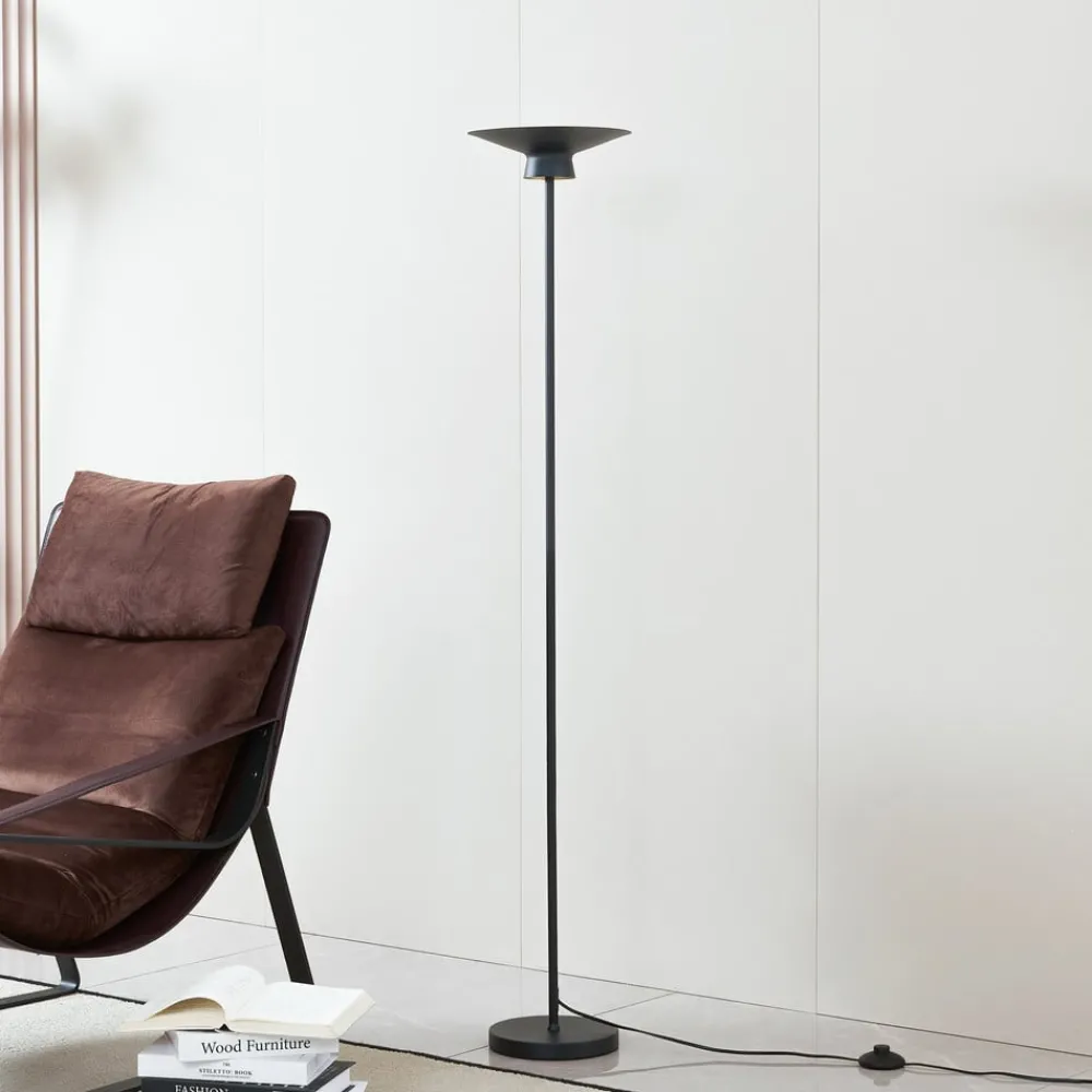 Lindby LED-gulvlampe Norvind, svart, metall, 1 lyskilde| Led-Innendørs|Gulvlamper