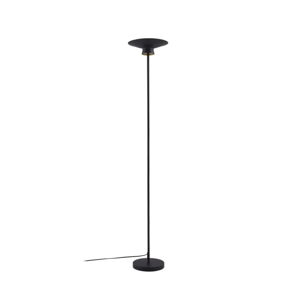 Lindby LED-gulvlampe Norvind, svart, metall, 1 lyskilde| Led-Innendørs|Gulvlamper