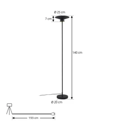 Lindby LED-gulvlampe Norvind, svart, metall, 1 lyskilde| Led-Innendørs|Gulvlamper