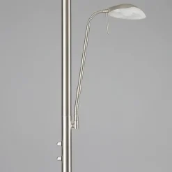 Lindby LED-gulvlampe Ragna, leselampe, nikkel, dimbar Discount