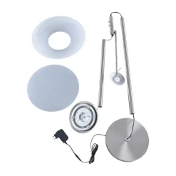 Lindby LED-gulvlampe Ragna, leselampe, nikkel, dimbar Discount