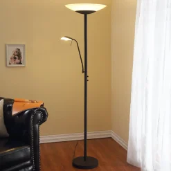 Lindby LED-gulvlampe Ragna, leselampe, svart, dimbar Sale