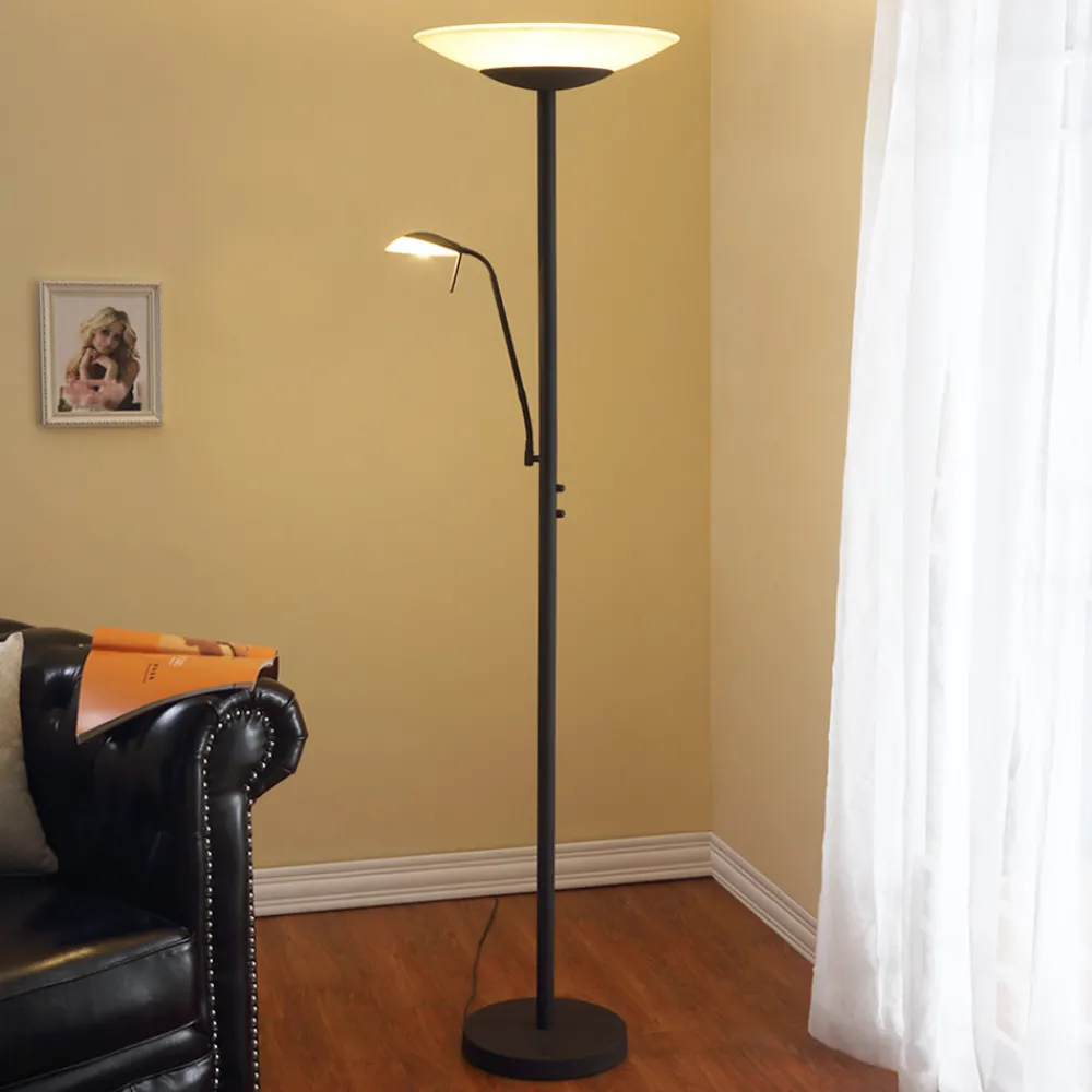 Lindby LED-gulvlampe Ragna, leselampe, svart, dimbar Sale