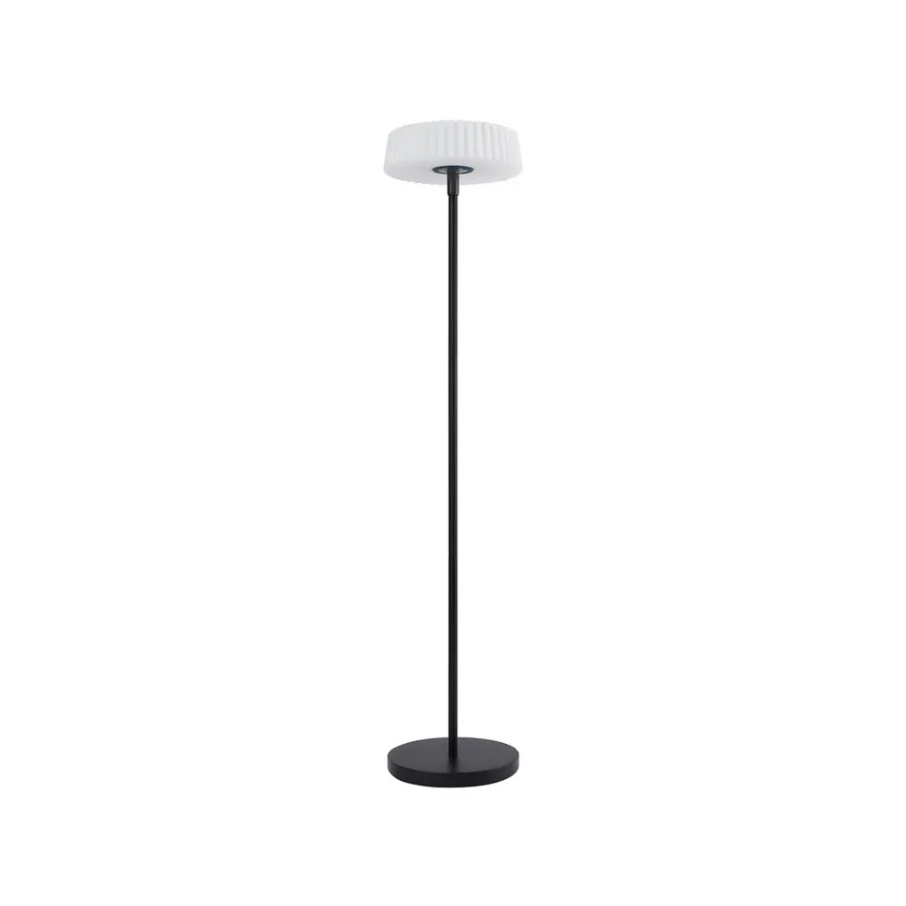 Lindby LED-gulvlampe Samine, svart, metall, dimbar