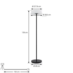 Lindby LED-gulvlampe Samine, svart, metall, dimbar