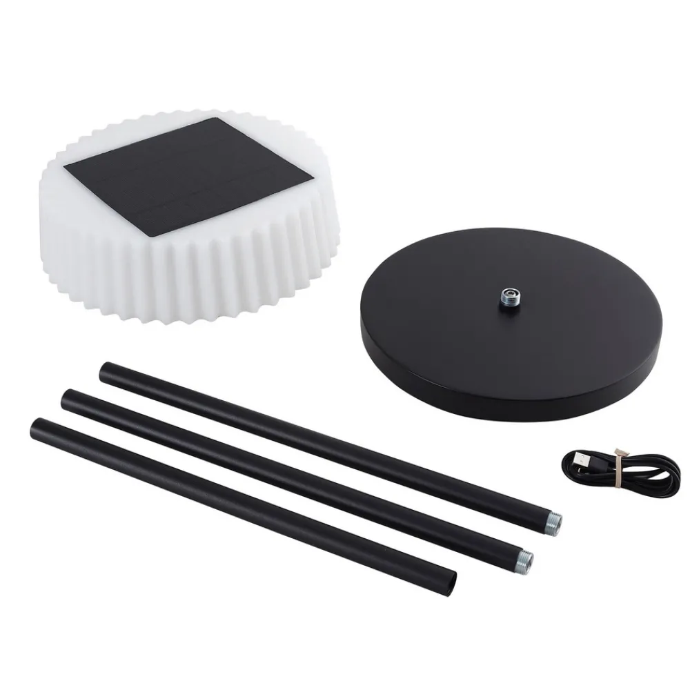 Lindby LED-gulvlampe Samine, svart, metall, dimbar