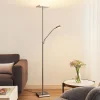 Lindby LED-gulvlampe Sumani, kantet, nikkel, høyde 180 cm| Gulvlamper