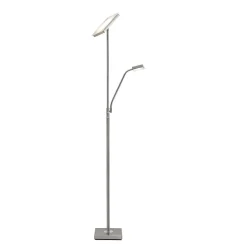 Lindby LED-gulvlampe Sumani, kantet, nikkel, høyde 180 cm| Gulvlamper