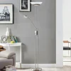 Lindby LED-gulvlampe Yveta, nikkelfarget, metall, dimbar Online