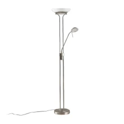 Lindby LED-gulvlampe Yveta, nikkelfarget, metall, dimbar Online