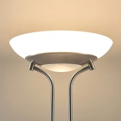 Lindby LED-gulvlampe Yveta, nikkelfarget, metall, dimbar Online