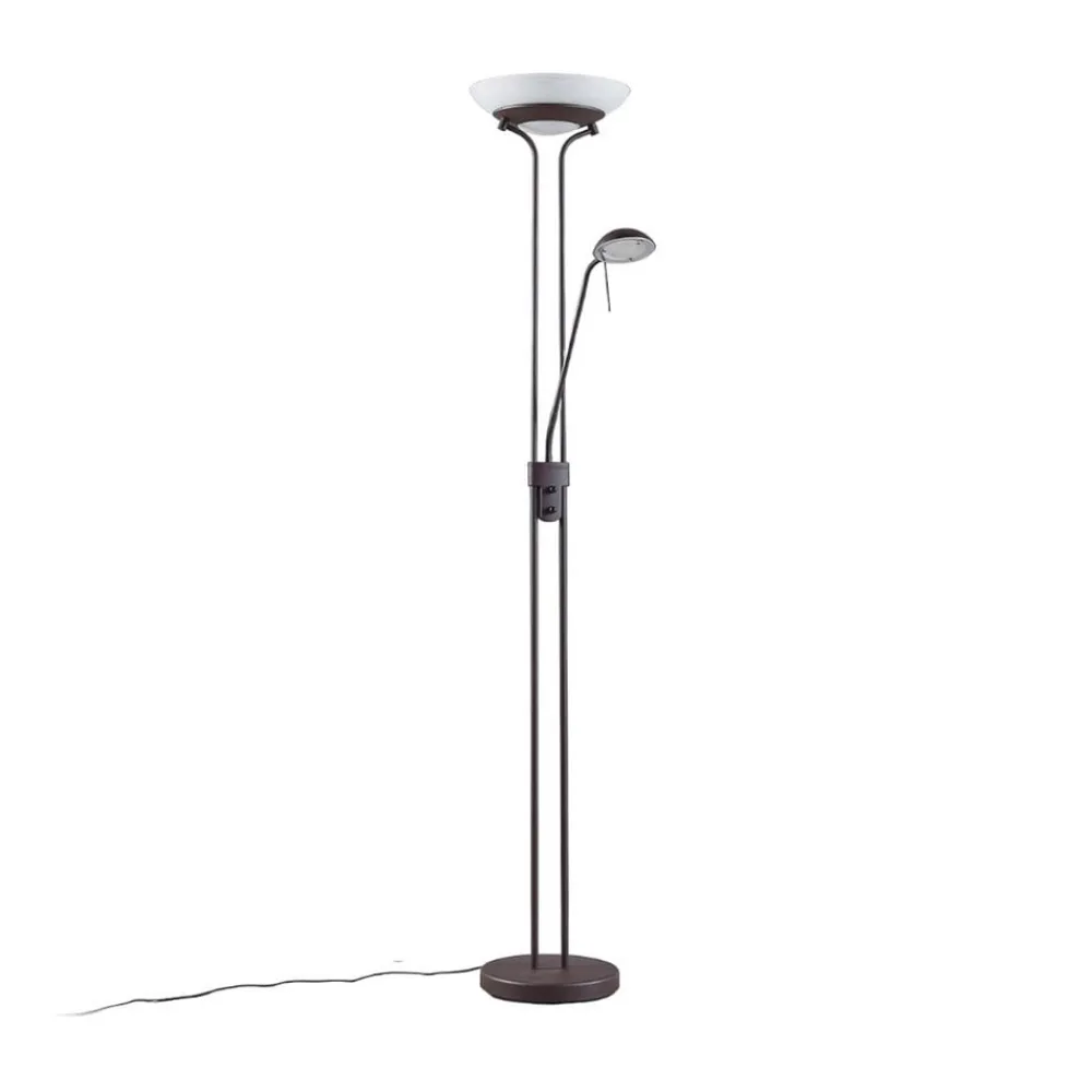 Lindby LED-gulvlampe Yveta, rustfarget, metall, dimbar| Led-Innendørs|Gulvlamper