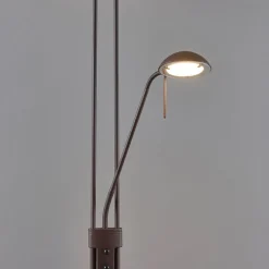 Lindby LED-gulvlampe Yveta, rustfarget, metall, dimbar| Led-Innendørs|Gulvlamper