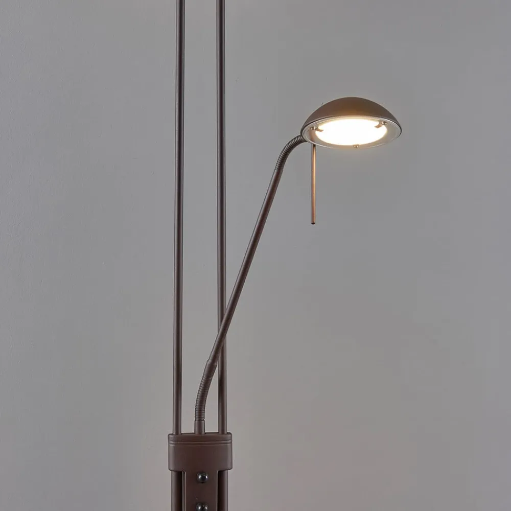 Lindby LED-gulvlampe Yveta, rustfarget, metall, dimbar| Led-Innendørs|Gulvlamper